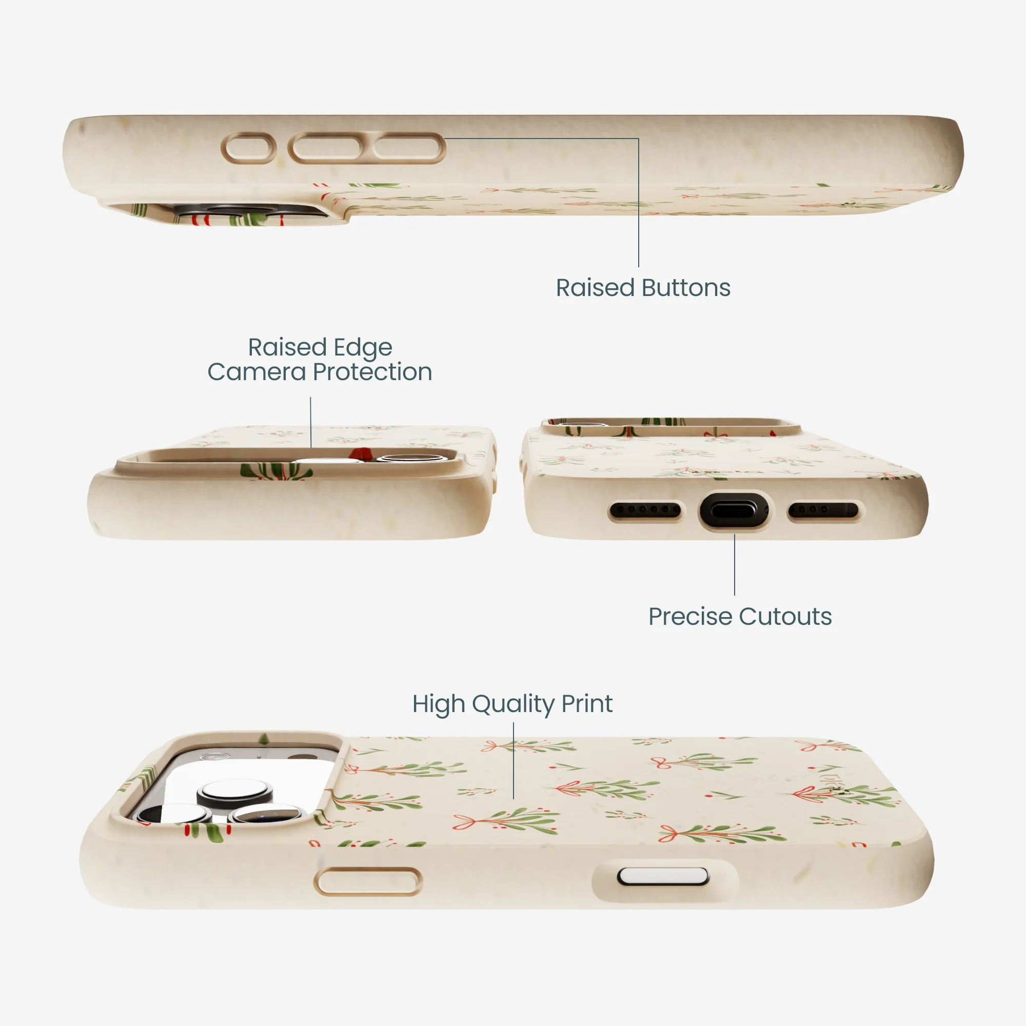 Seashell Merry Mistletoe iPhone 17 Pro Max Case - Image 3