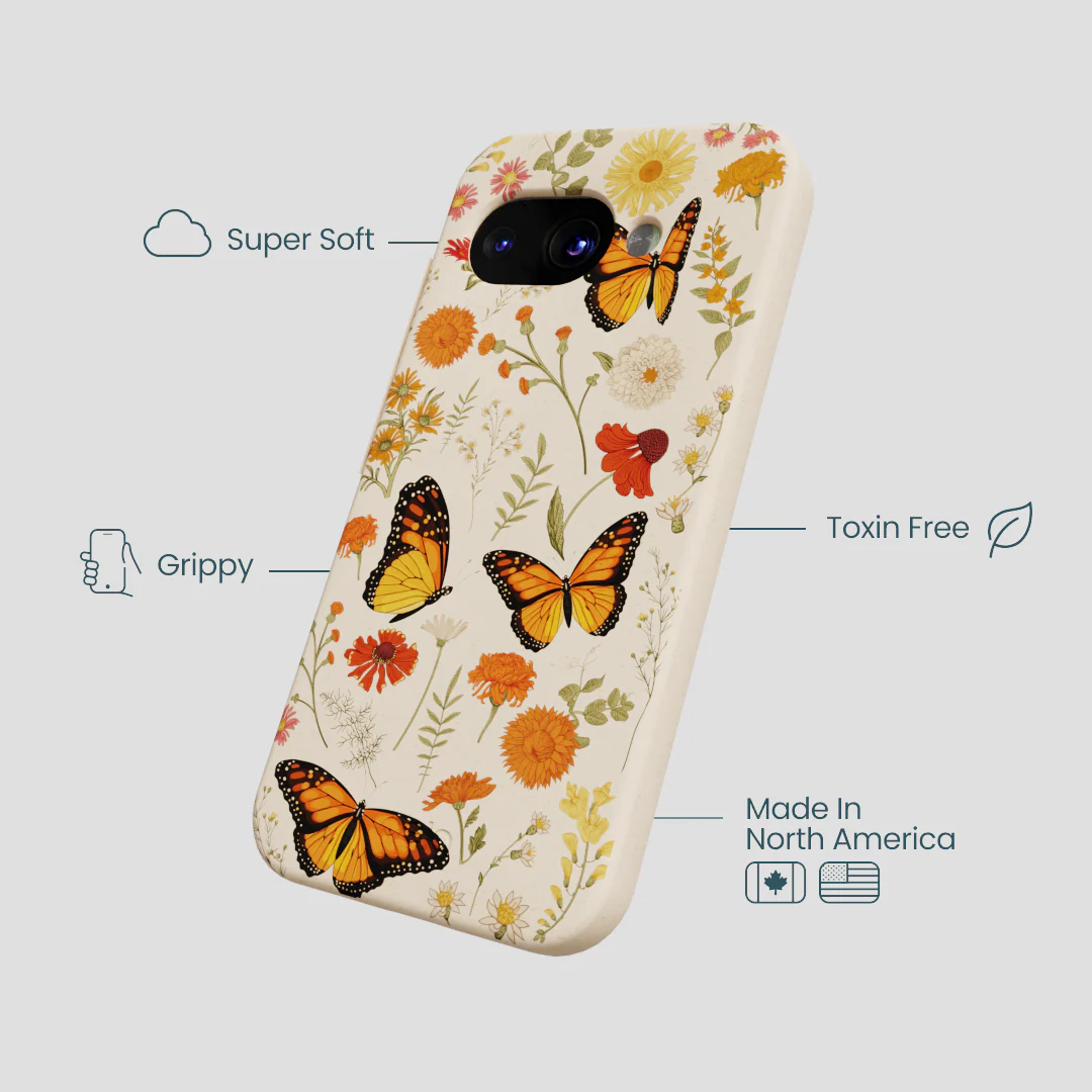 Seashell Monarch Butterfly Google Pixel 9a Case - Image 3
