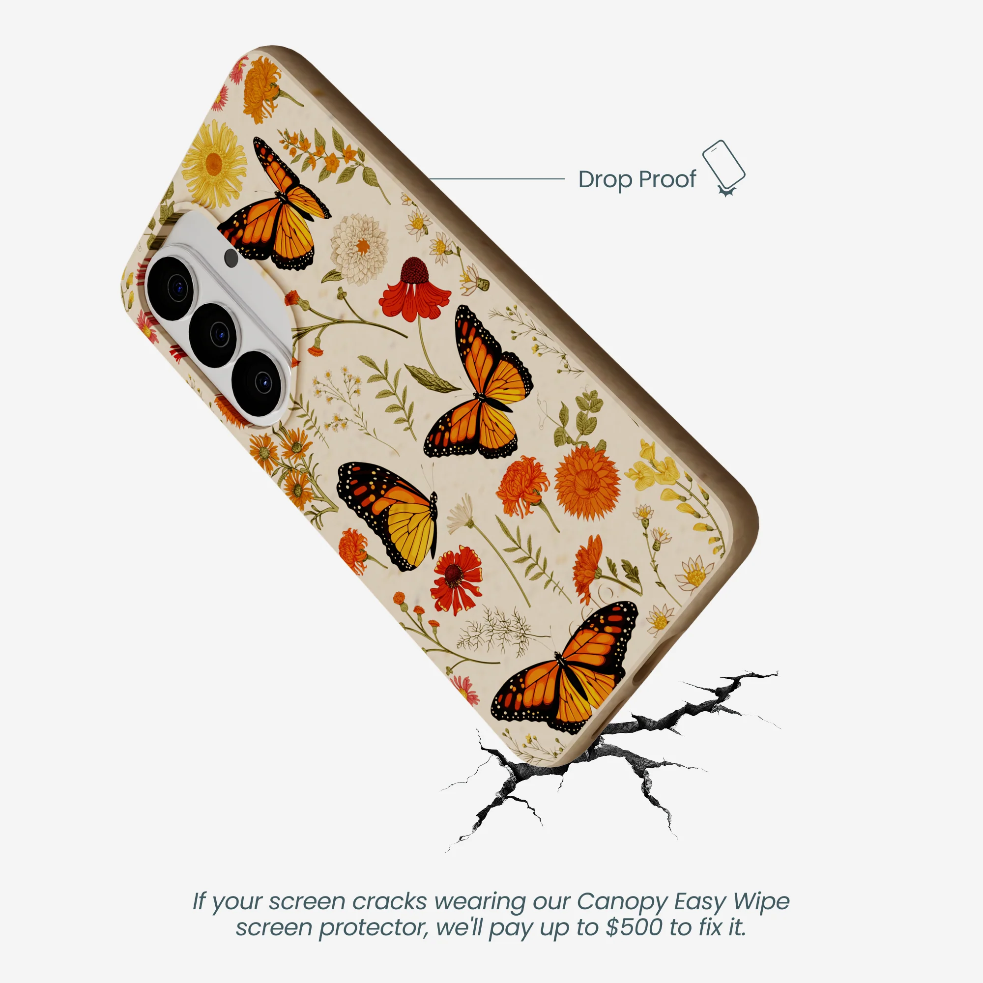 Seashell Monarch Butterfly Samsung Galaxy S26 Case - Image 5