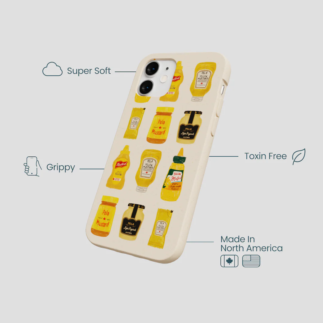 Seashell Mustard Fan iPhone 12 Mini Case - Image 4