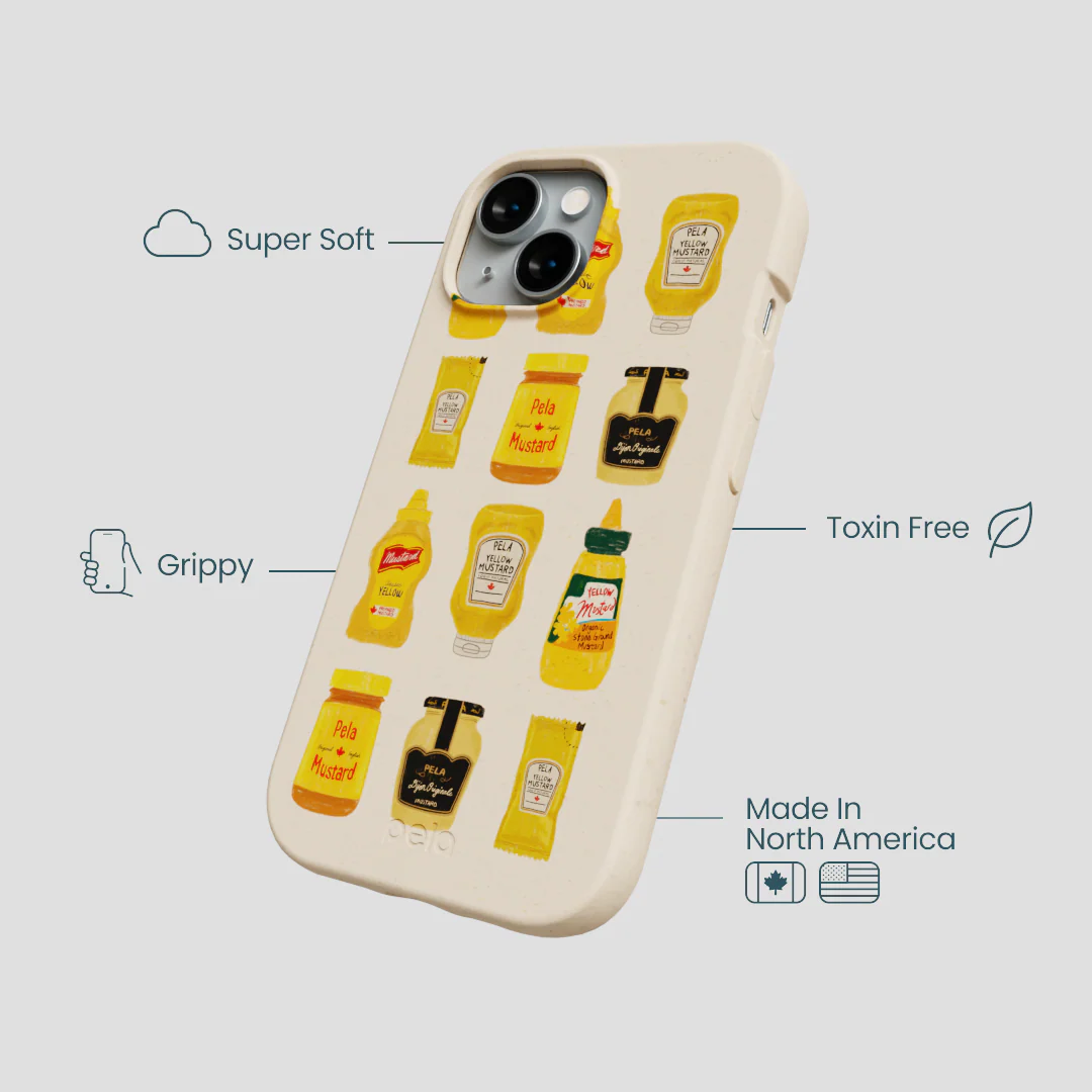 Seashell Mustard Fan iPhone 15 Case - Image 4