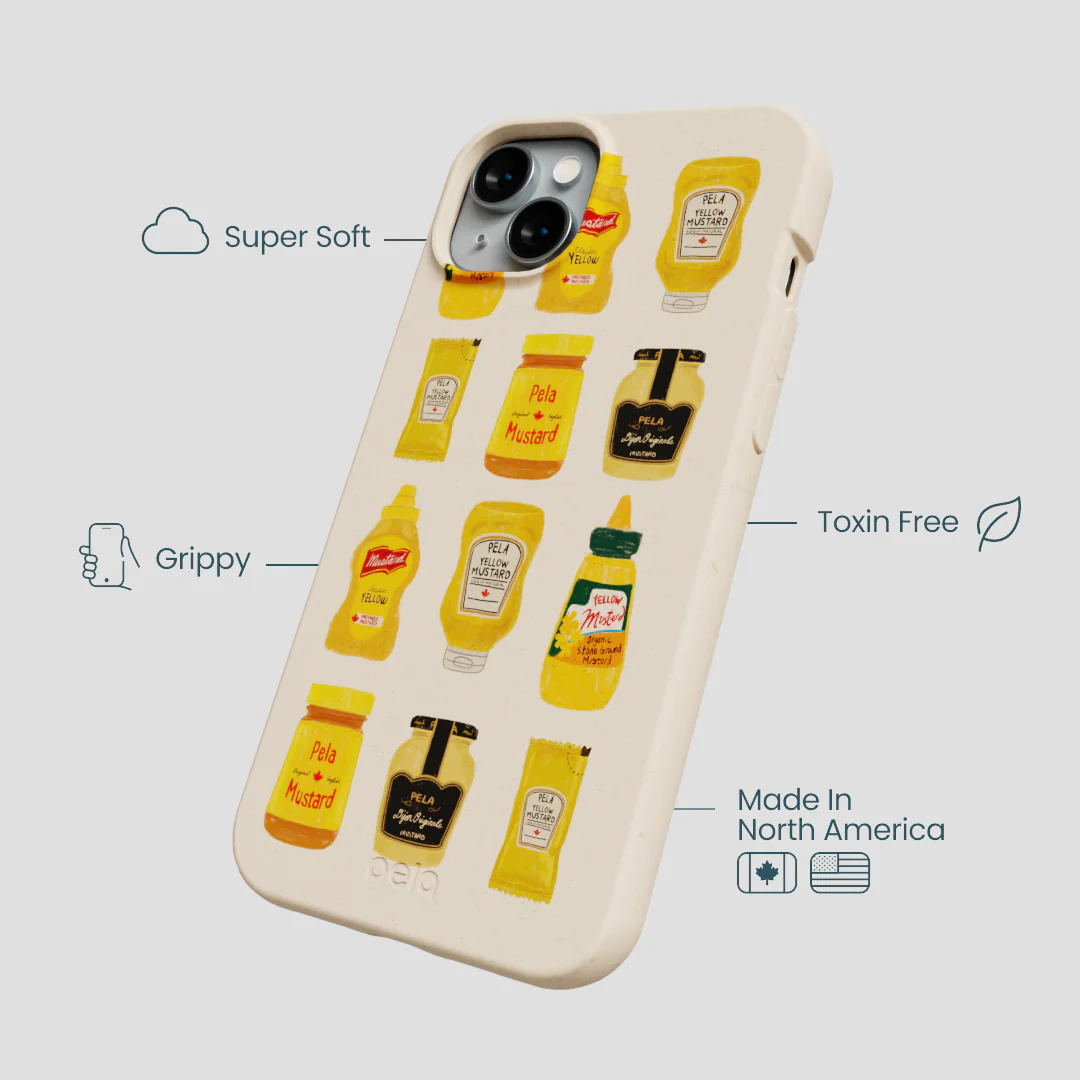 Seashell Mustard Fan iPhone 15 Plus Case - Image 4