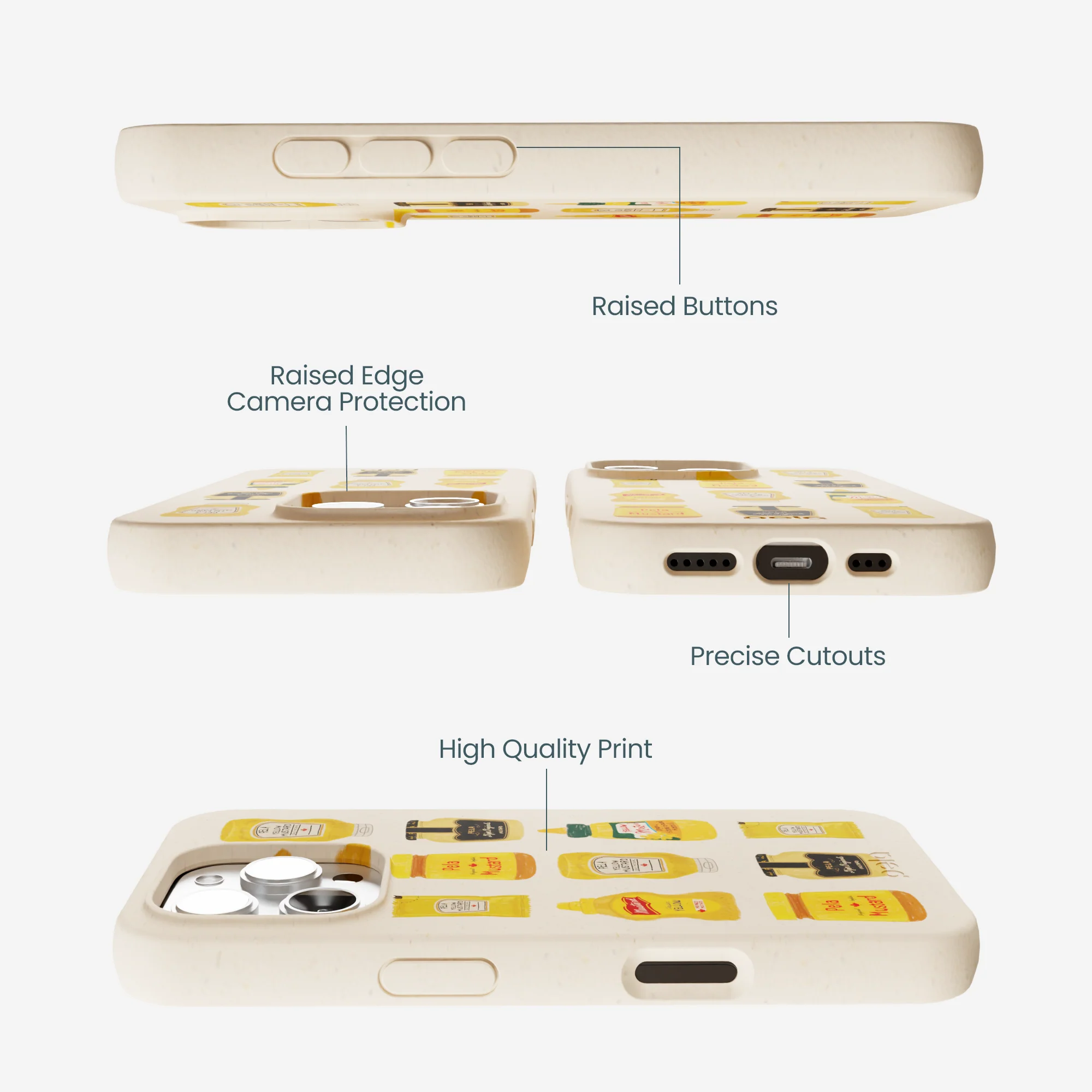 Seashell Mustard Fan iPhone 16 Pro Max Case - Image 3
