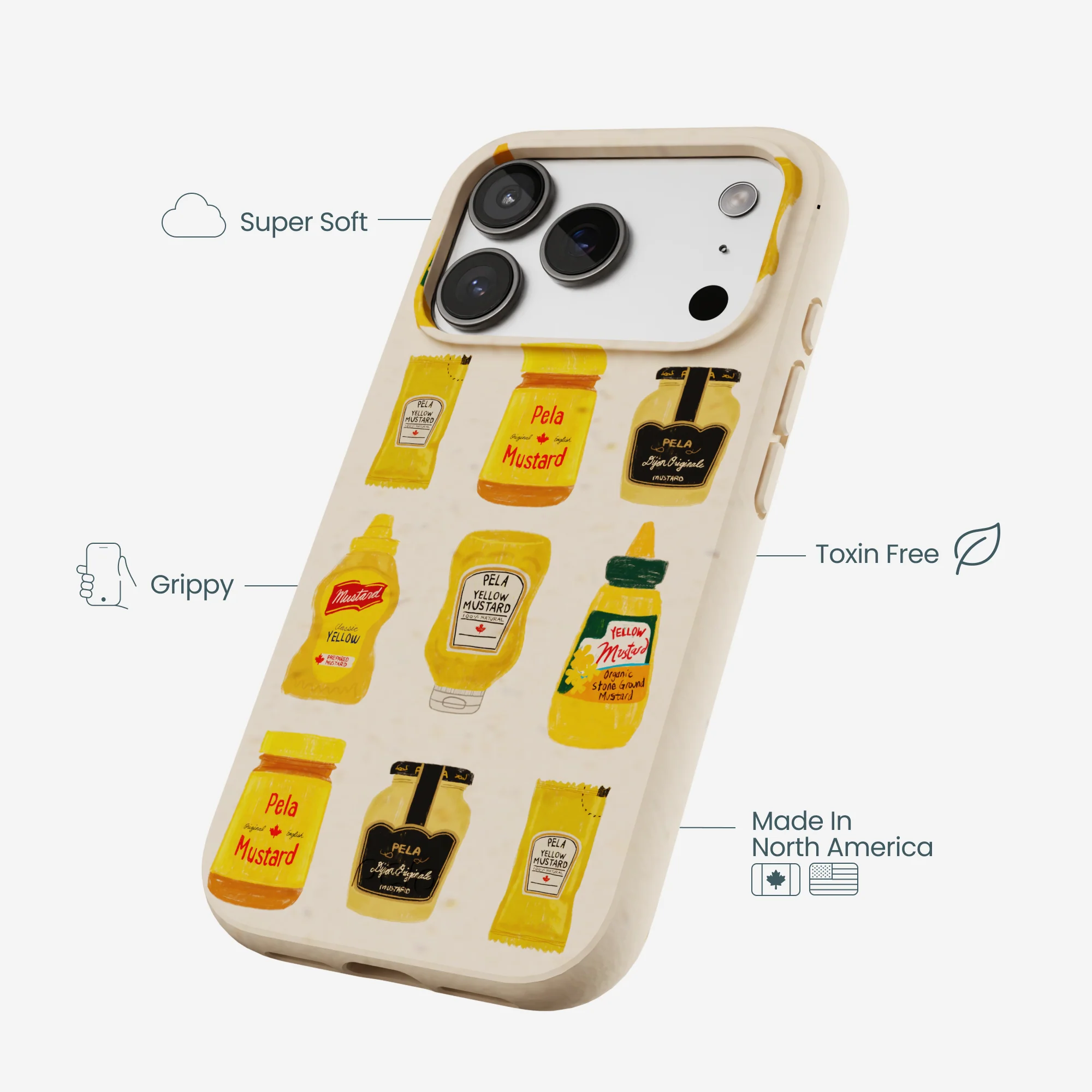 Seashell Mustard Fan iPhone 17 Pro Case - Image 4