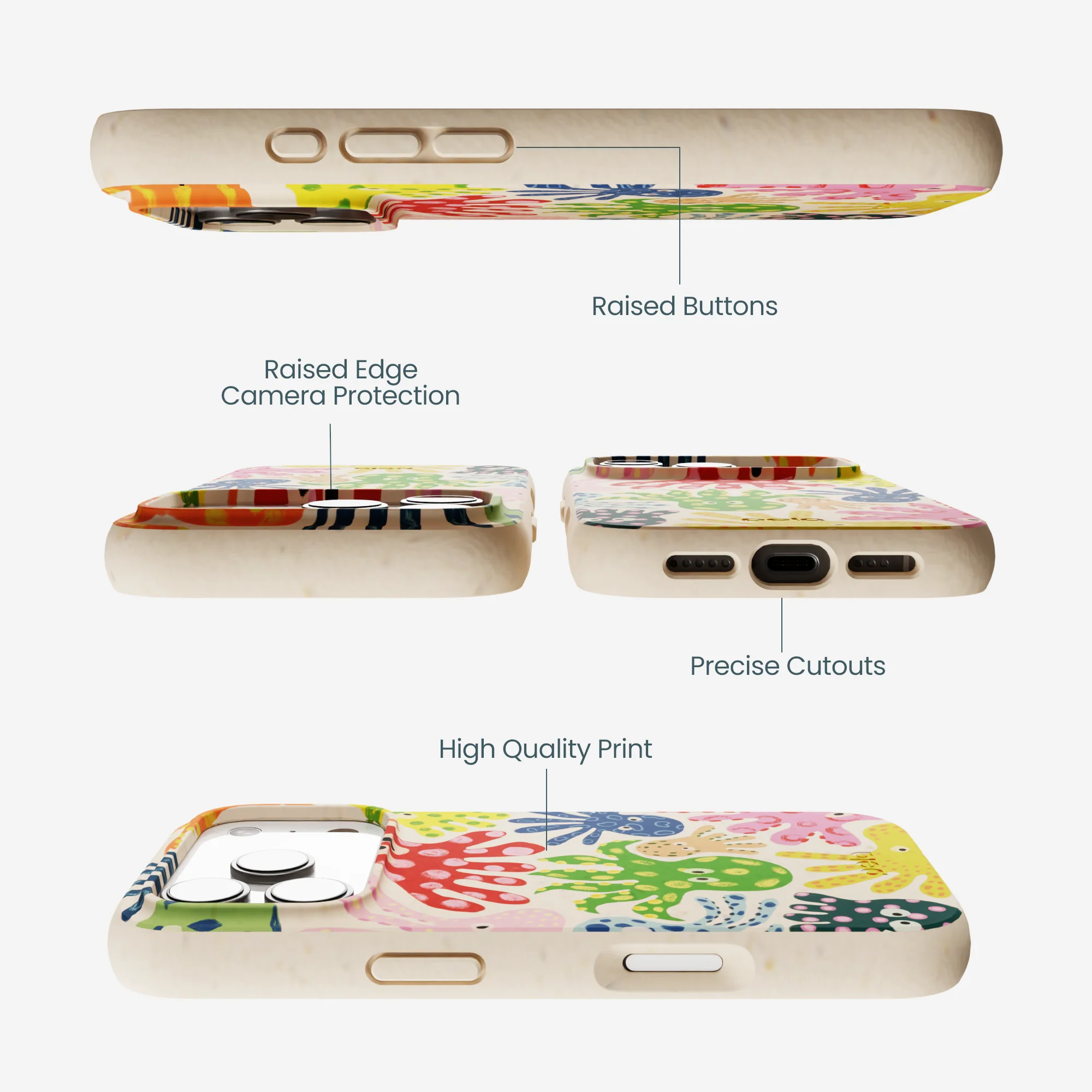 Seashell Octopi iPhone 17 Pro Case - Image 3