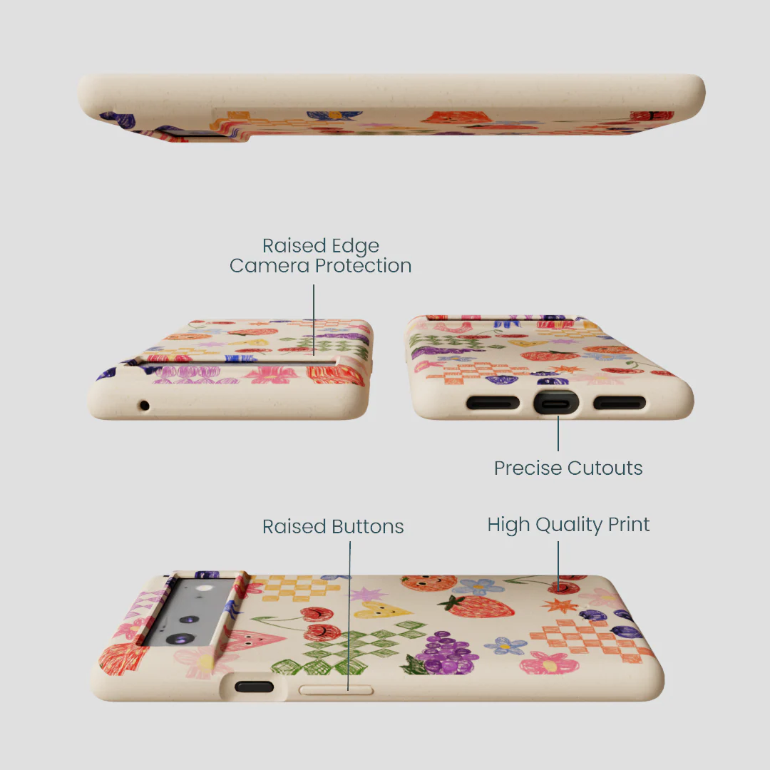 Seashell Pencil Doodles Google Pixel 6a Case - Image 3