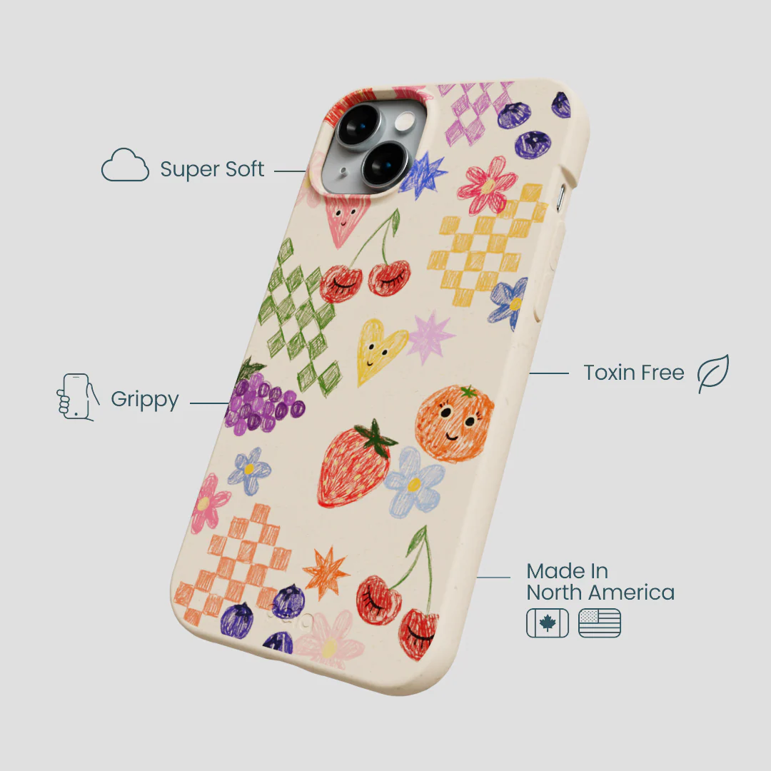 Seashell Pencil Doodles iPhone 14 Plus Case - Image 4