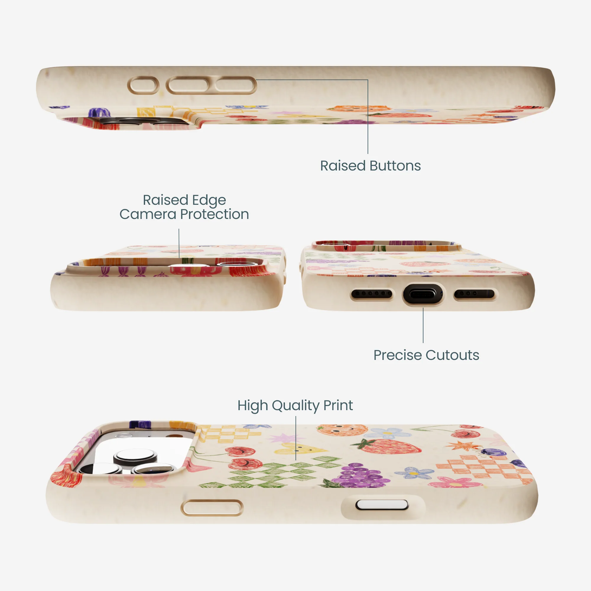 Seashell Pencil Doodles iPhone 17 Pro Max Case - Image 3