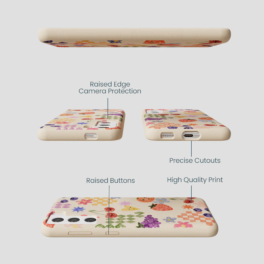 Seashell Pencil Doodles Samsung Galaxy S21 Case - Image 3