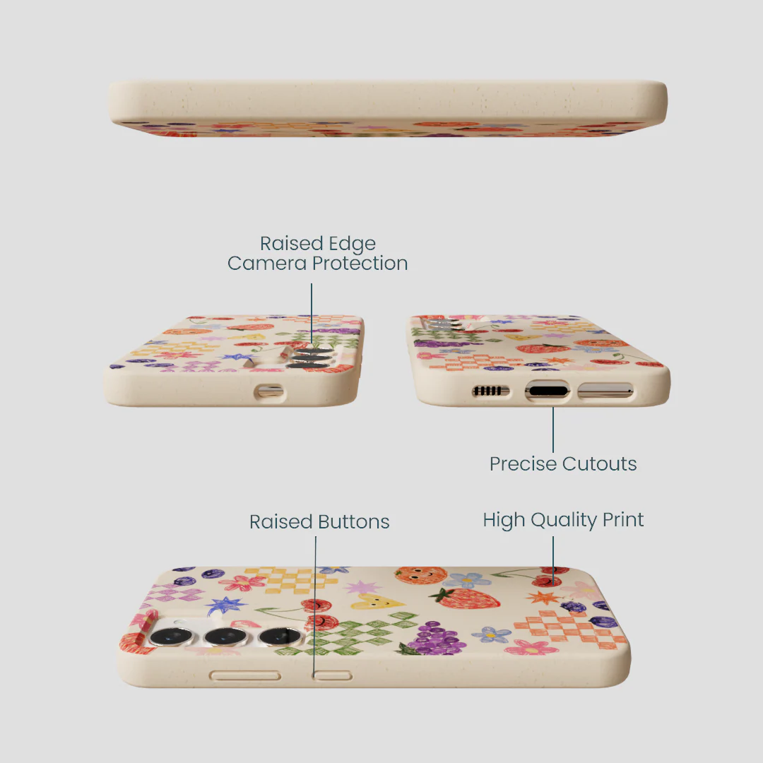 Seashell Pencil Doodles Samsung Galaxy S24 Case - Image 3