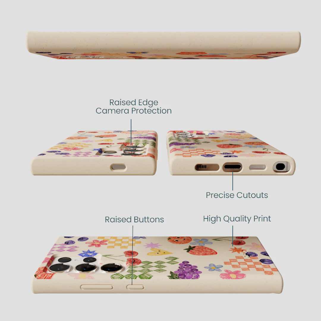 Seashell Pencil Doodles Samsung Galaxy S24 Ultra Case - Image 3