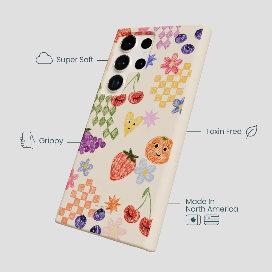 Seashell Pencil Doodles Samsung Galaxy S24 Ultra Case - Image 4