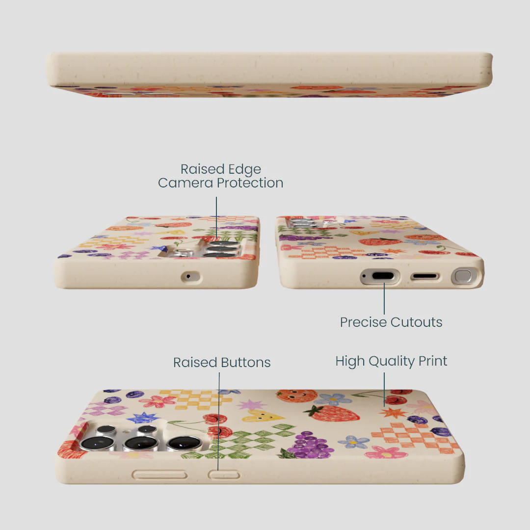 Seashell Pencil Doodles Samsung Galaxy S25 Ultra Case - Image 3