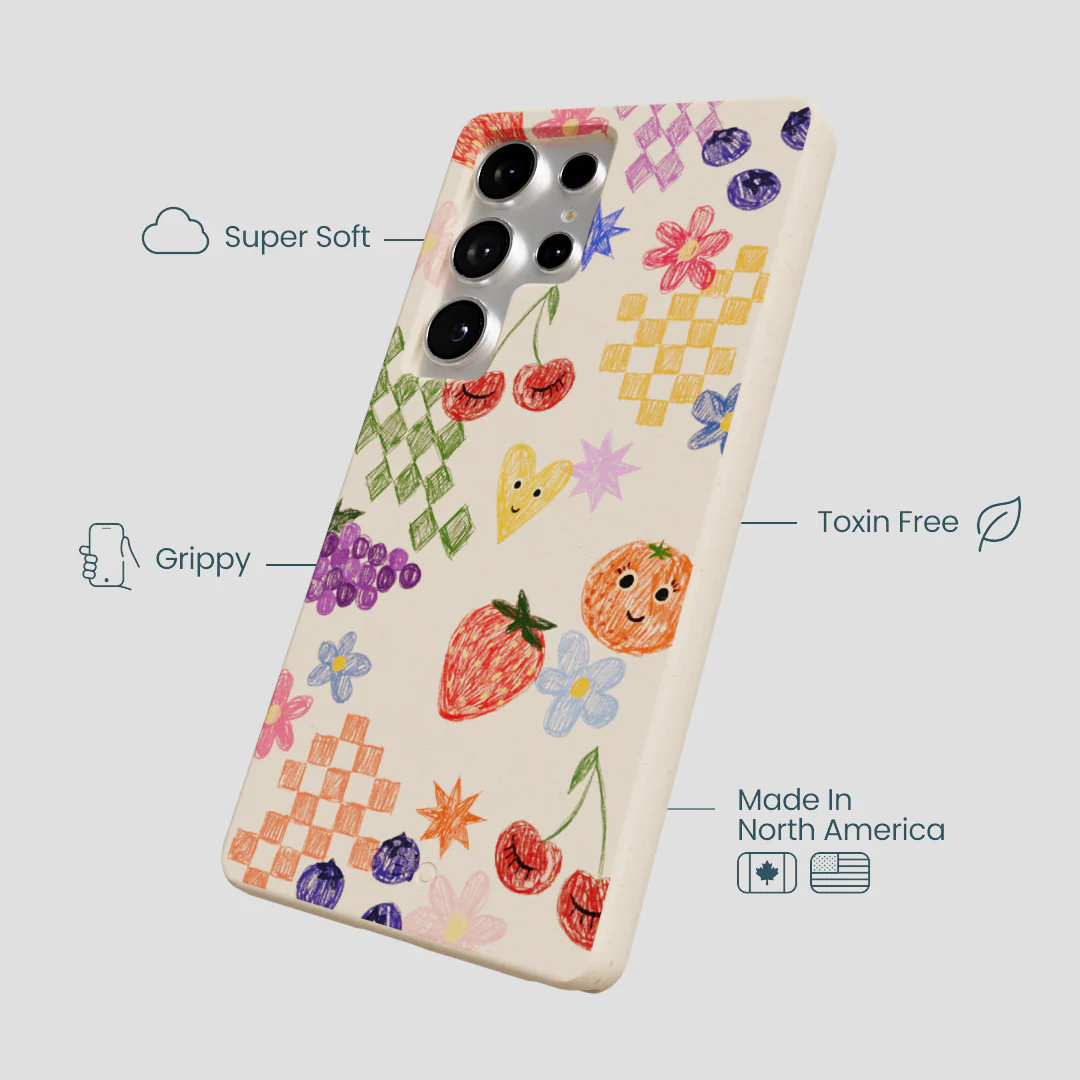 Seashell Pencil Doodles Samsung Galaxy S25 Ultra Case - Image 4