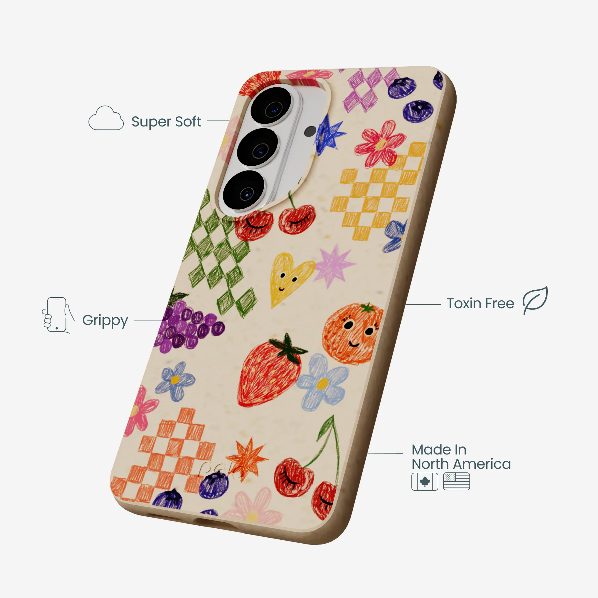 Seashell Pencil Doodles Samsung Galaxy S26 Case - Image 4