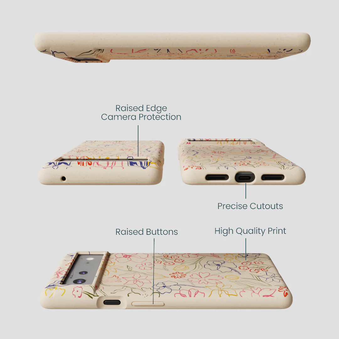 Seashell Petals Sketch Google Pixel 6a Case - Image 3