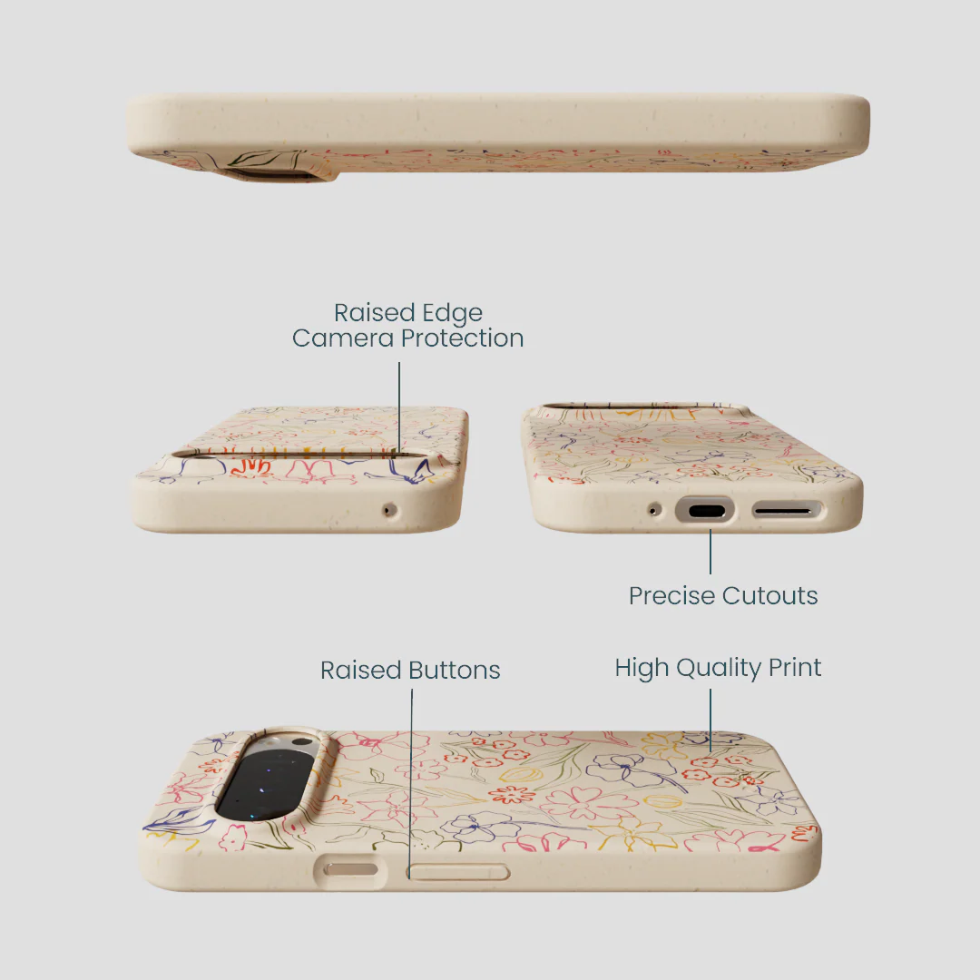 Seashell Petals Sketch Google Pixel 9/9 Pro Case - Image 3