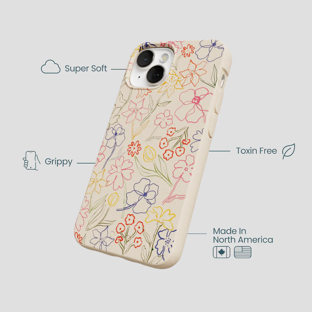 Seashell Petals Sketch iPhone 13 Case - Image 4