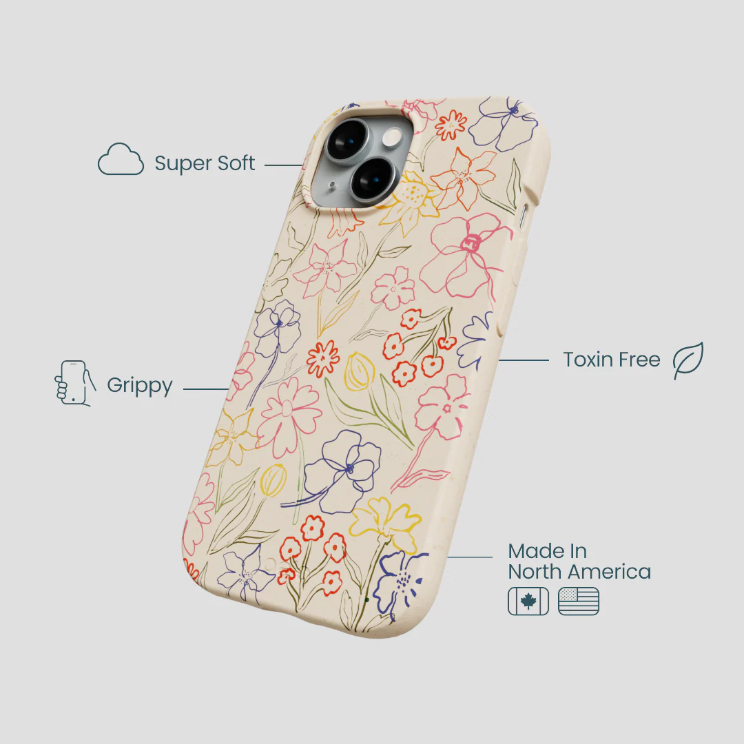 Seashell Petals Sketch iPhone 14 Case - Image 4