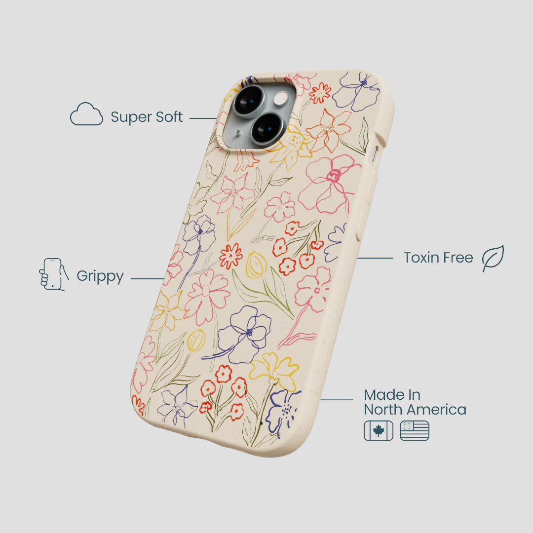 Seashell Petals Sketch iPhone 15 Case - Image 4