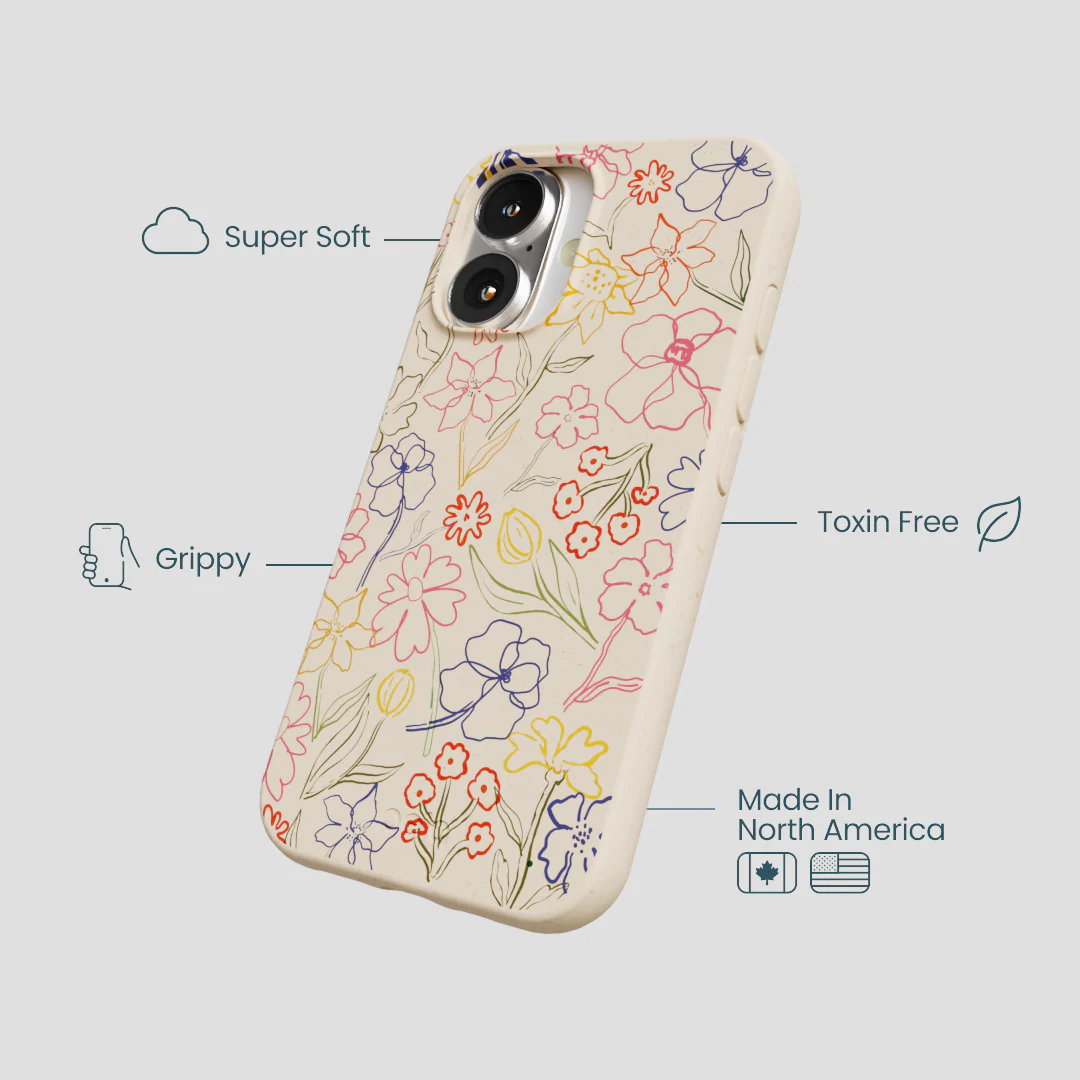 Seashell Petals Sketch iPhone 16 Case - Image 4