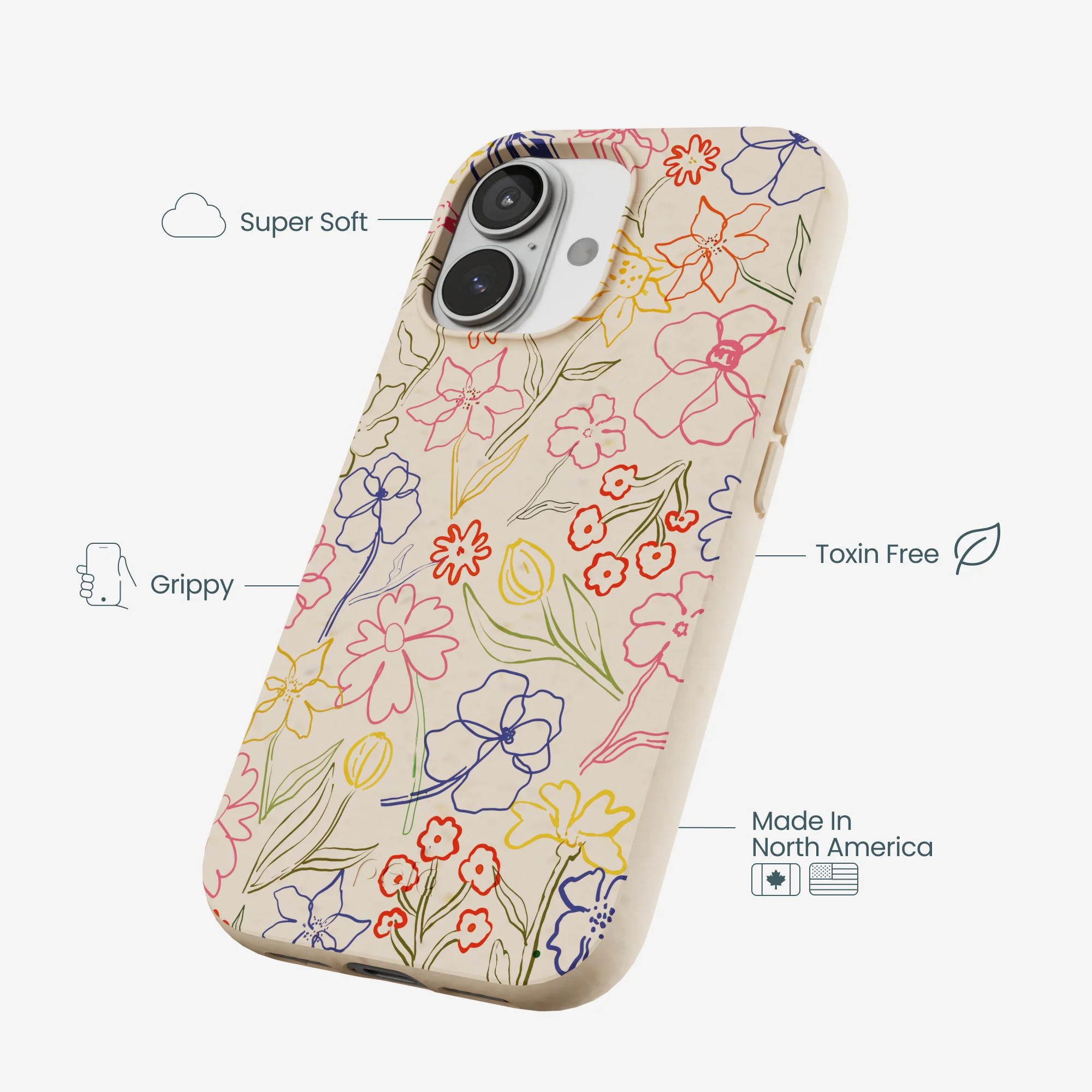 Seashell Petals Sketch iPhone 17 Case - Image 4