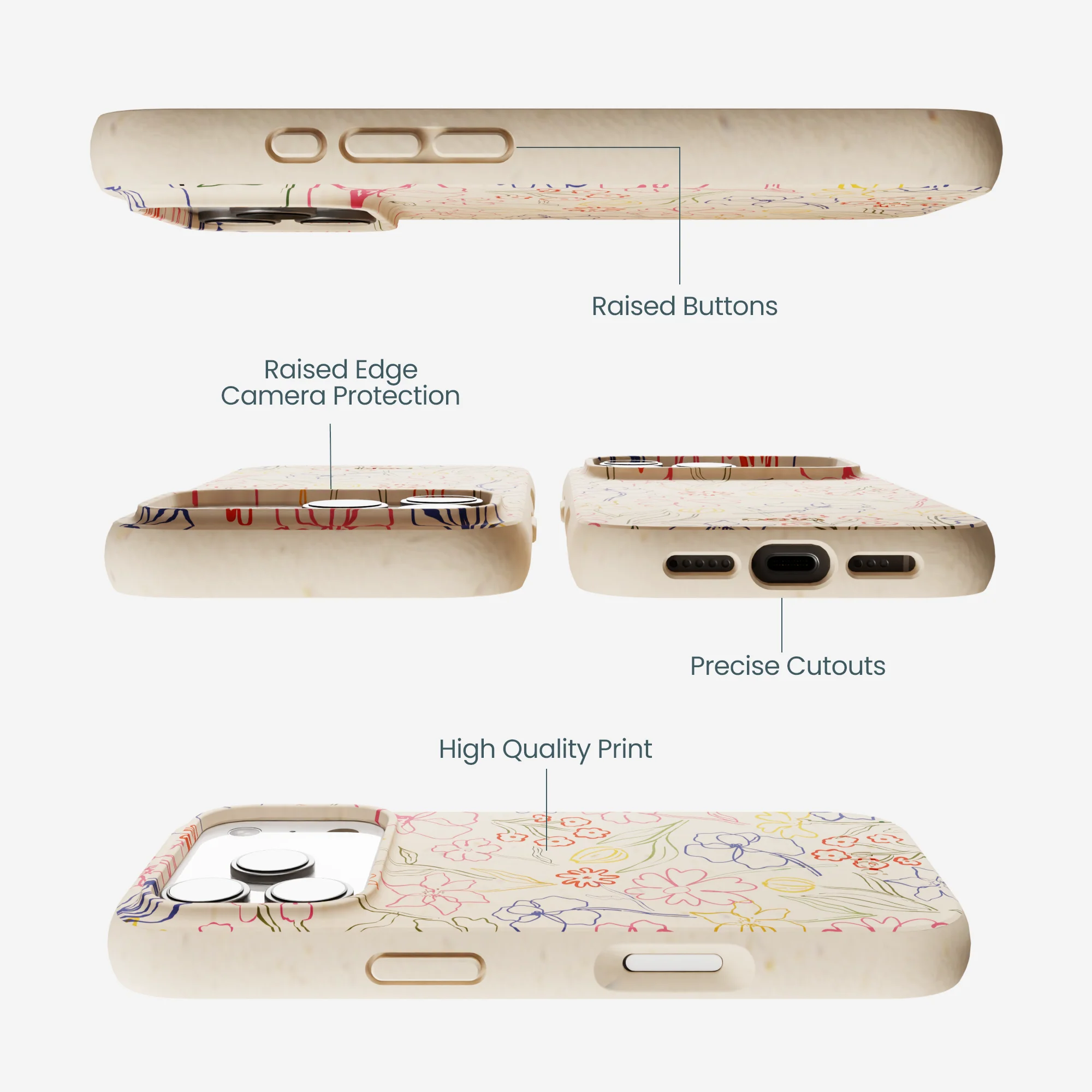 Seashell Petals Sketch iPhone 17 Pro Case - Image 3