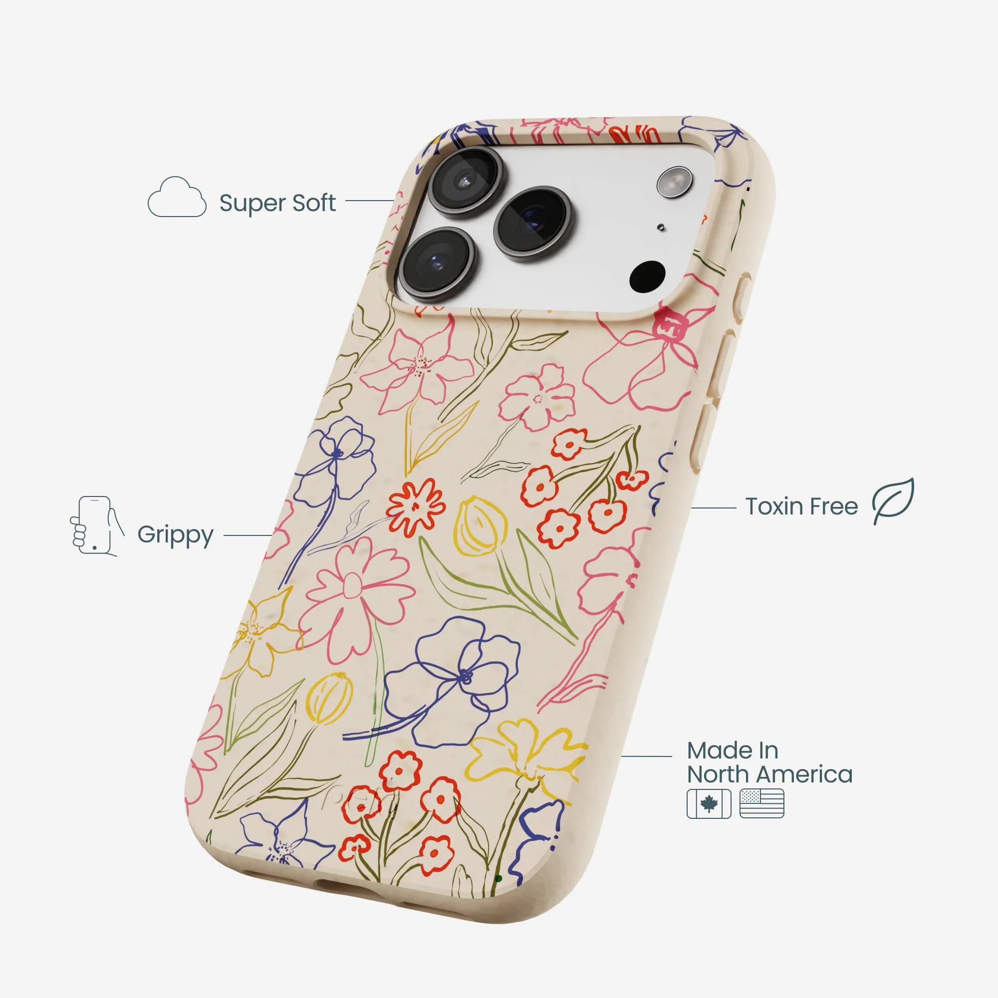 Seashell Petals Sketch iPhone 17 Pro Case - Image 4