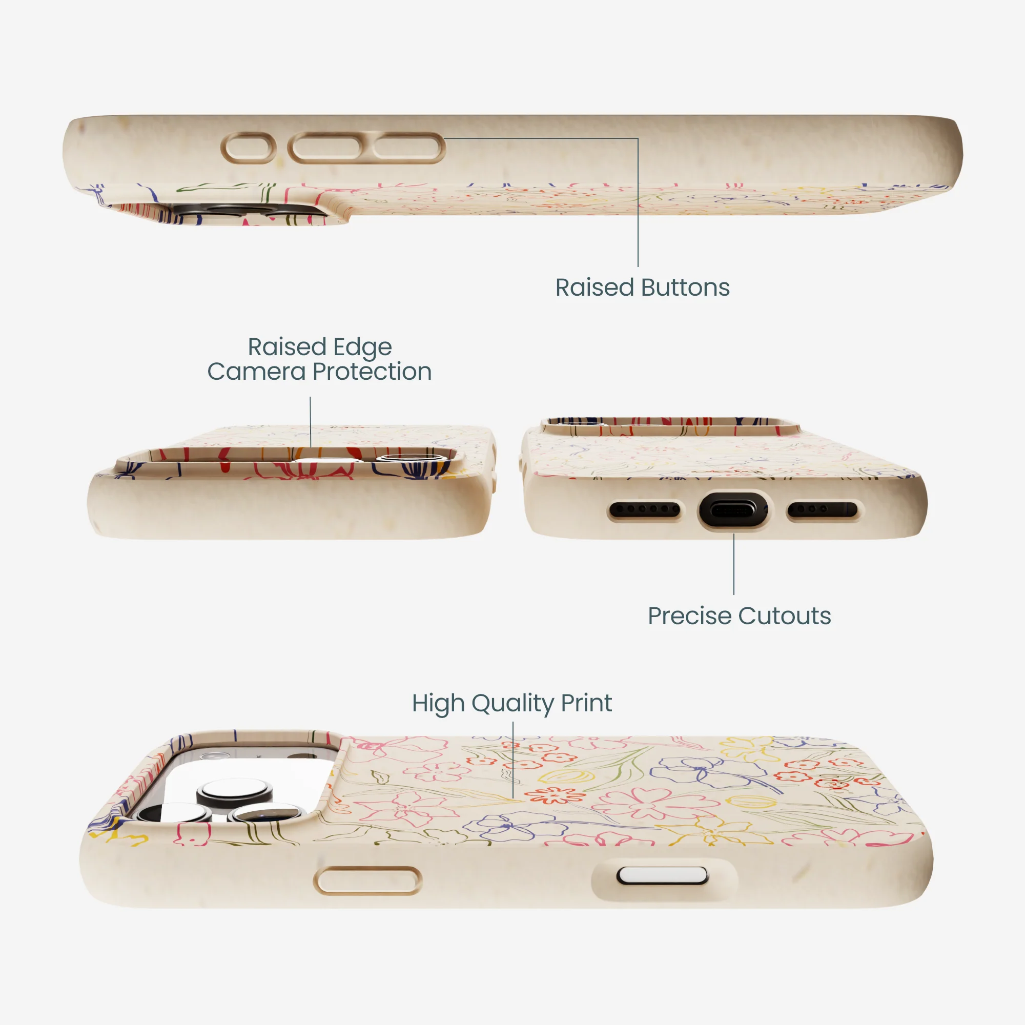 Seashell Petals Sketch iPhone 17 Pro Max Case - Image 3