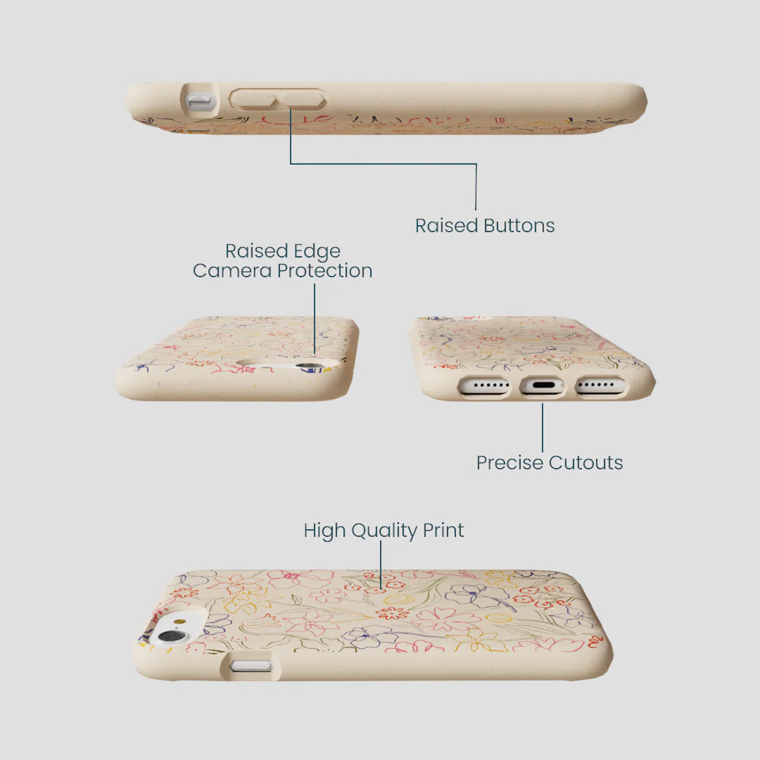 Seashell Petals Sketch iPhone 6/6s/7/8/SE Case - Image 3