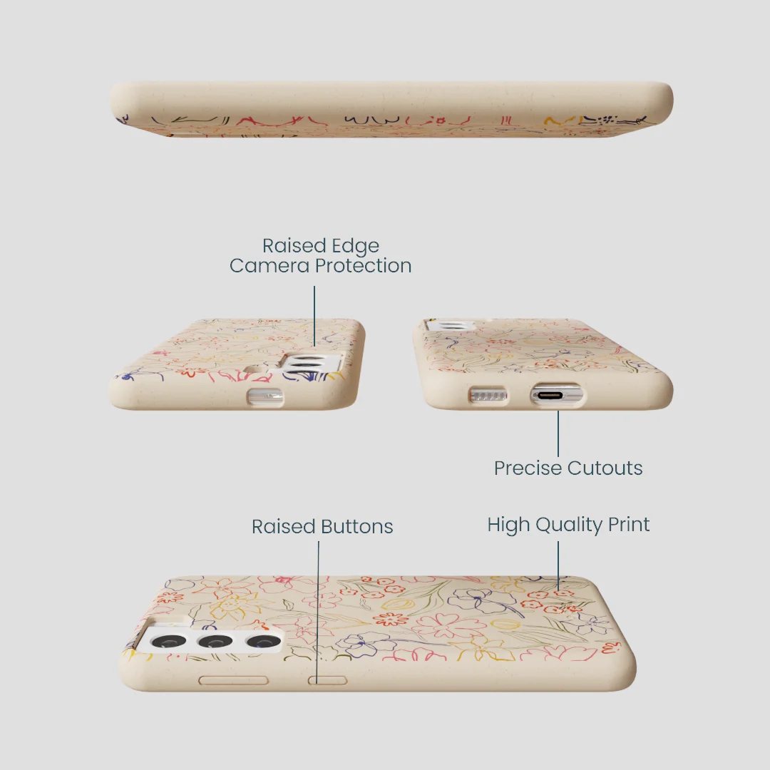 Seashell Petals Sketch Samsung Galaxy S22 Case - Image 3