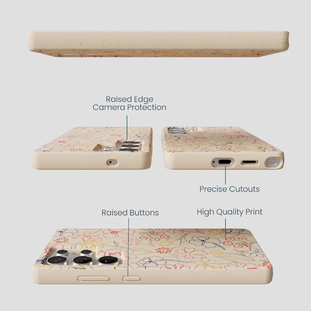 Seashell Petals Sketch Samsung Galaxy S25 Ultra Case - Image 3