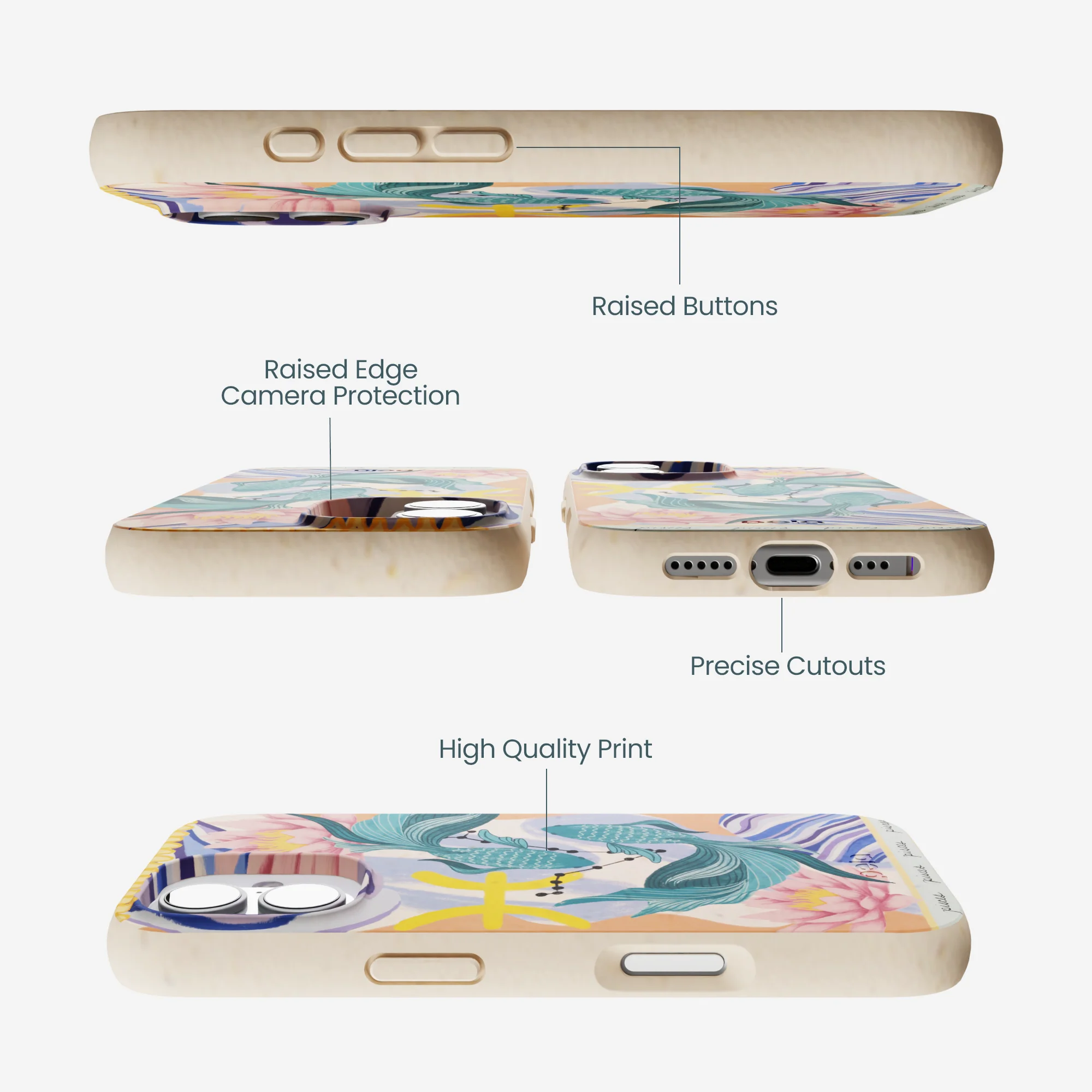 Seashell Pisces Fish iPhone 17 Case - Image 3