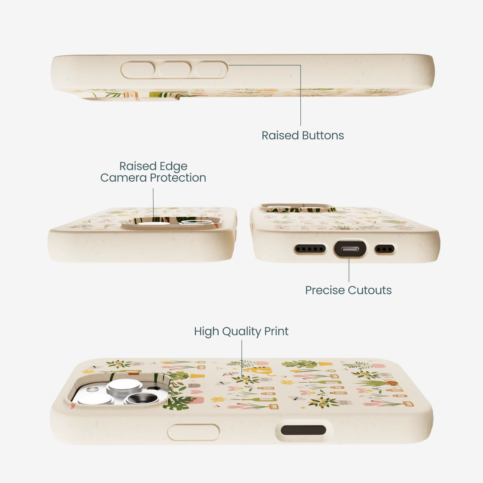 Seashell Plants and Blooms iPhone 16 Pro Max Case - Image 3