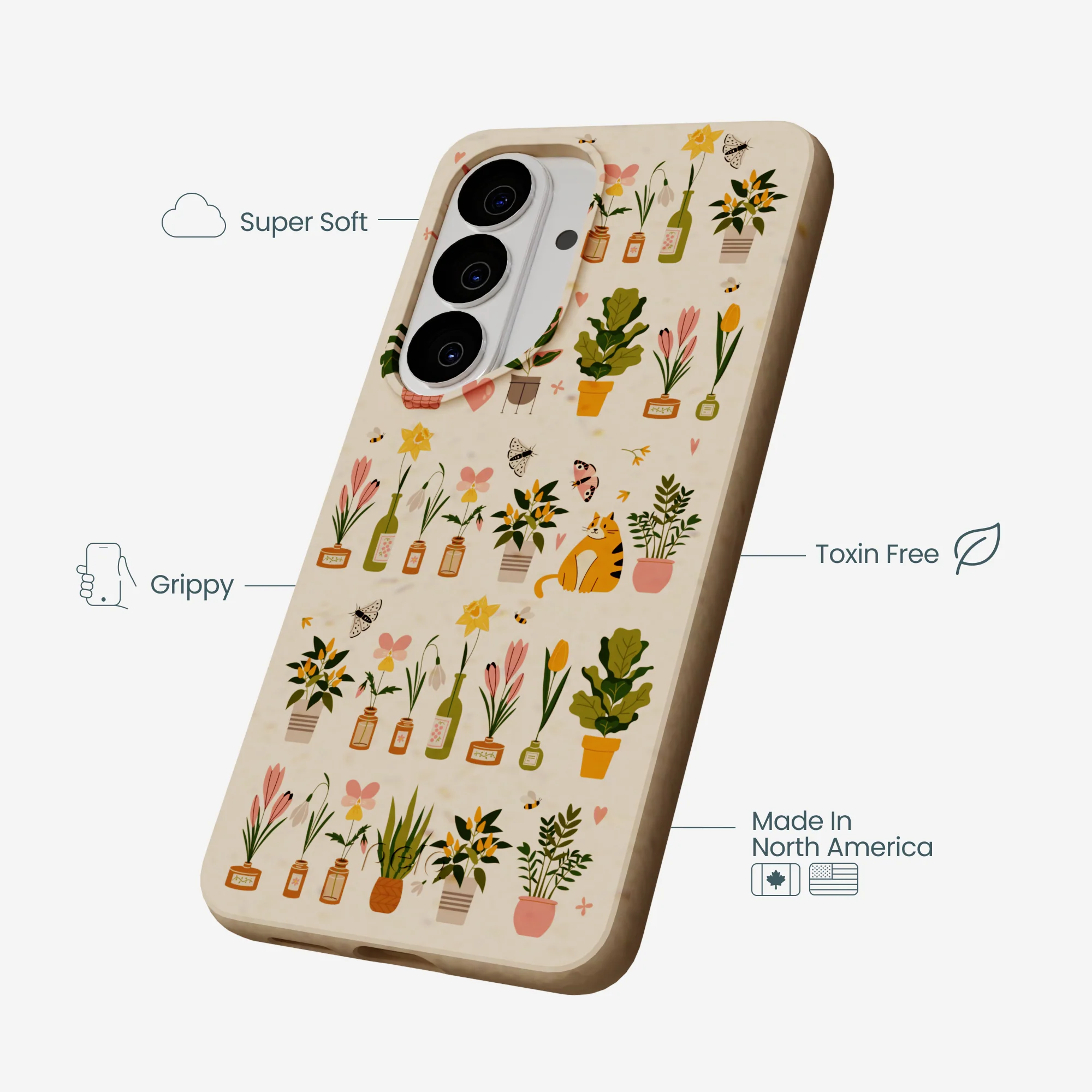 Seashell Plants and Blooms Samsung Galaxy S26 Case - Image 3