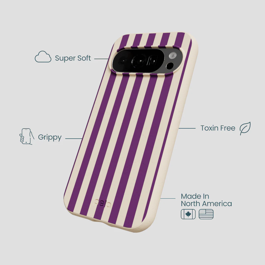Seashell Plum Stripes Google Pixel 10/10 Pro Case - Image 3