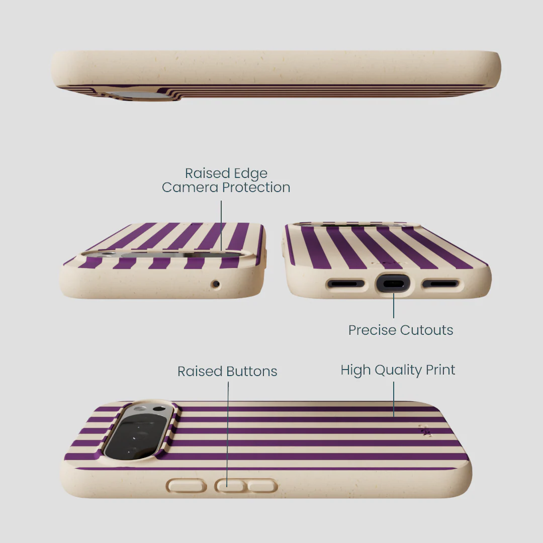 Seashell Plum Stripes Google Pixel 10 Pro XL Case - Image 2