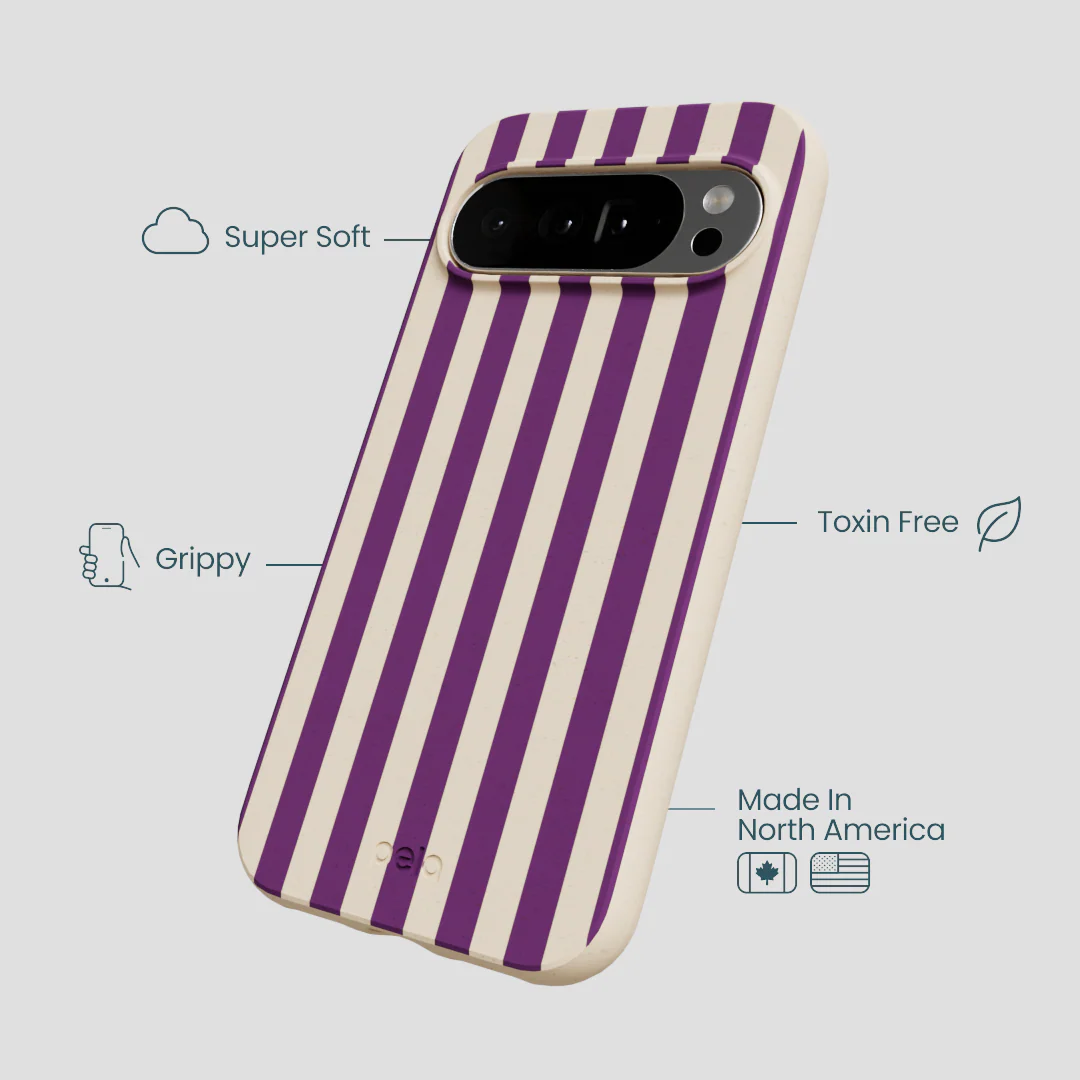 Seashell Plum Stripes Google Pixel 10 Pro XL Case - Image 3