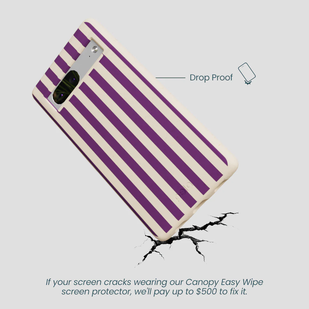 Seashell Plum Stripes Google Pixel 7 Case - Image 4