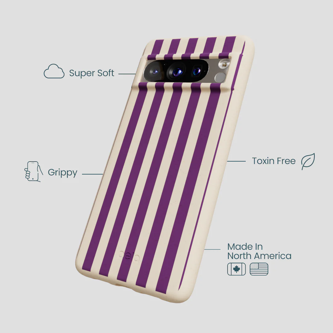 Seashell Plum Stripes Google Pixel 8 Pro Case - Image 3