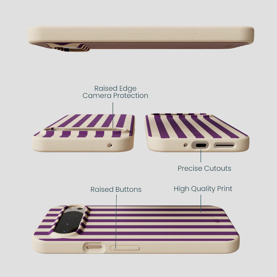 Seashell Plum Stripes Google Pixel 9 Pro XL Case - Image 2