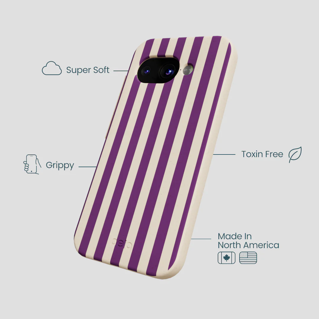 Seashell Plum Stripes Google Pixel 9a Case - Image 3