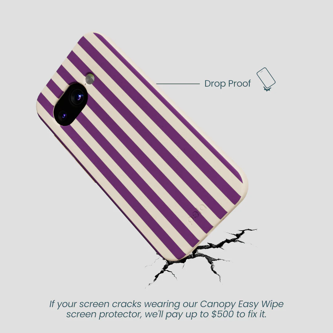 Seashell Plum Stripes Google Pixel 9a Case - Image 4