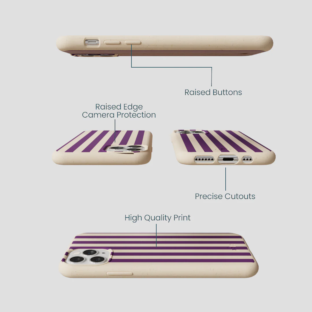 Seashell Plum Stripes iPhone 11 Pro Case - Image 3