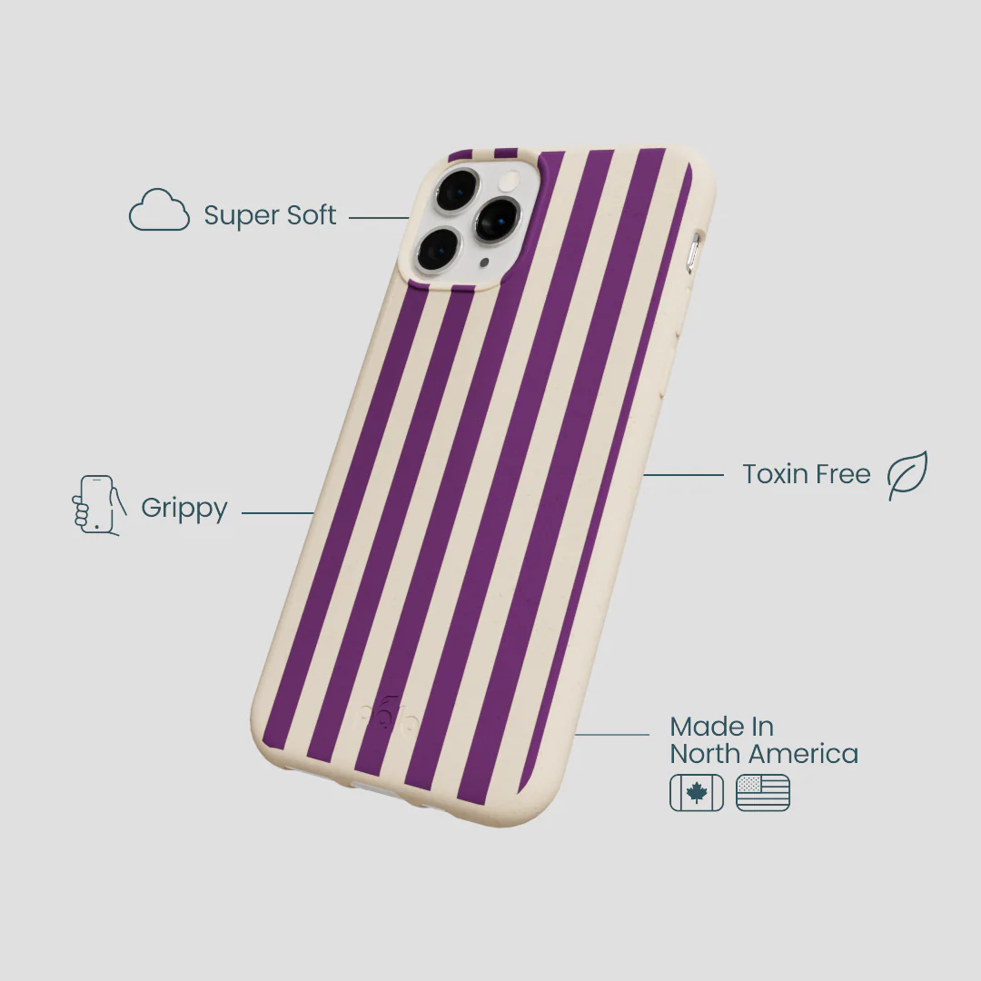 Seashell Plum Stripes iPhone 11 Pro Case - Image 4