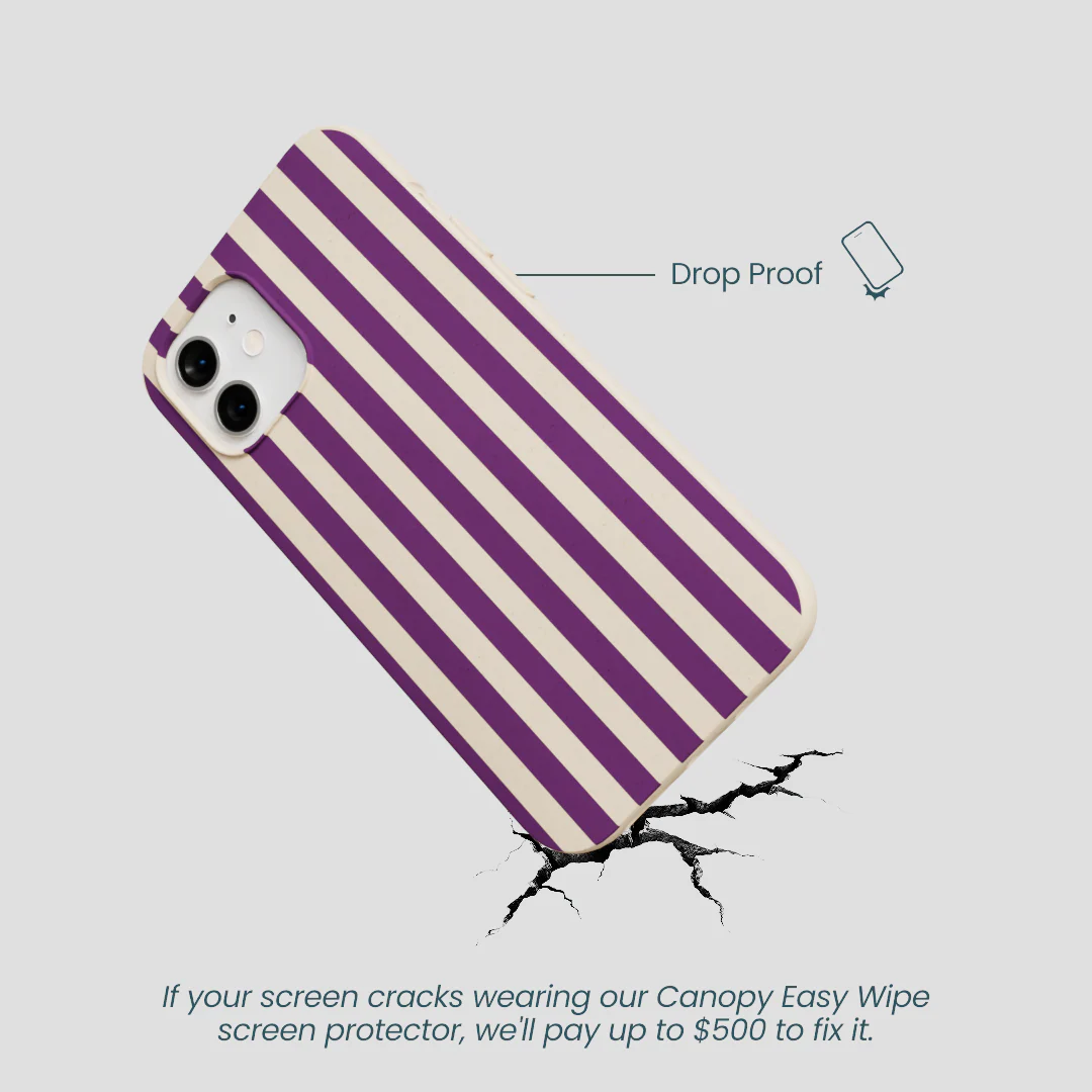 Seashell Plum Stripes iPhone 12/ iPhone 12 Pro Case - Image 5