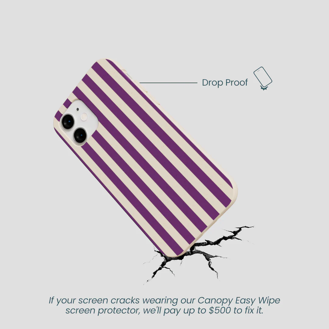 Seashell Plum Stripes iPhone 12 Mini Case - Image 5