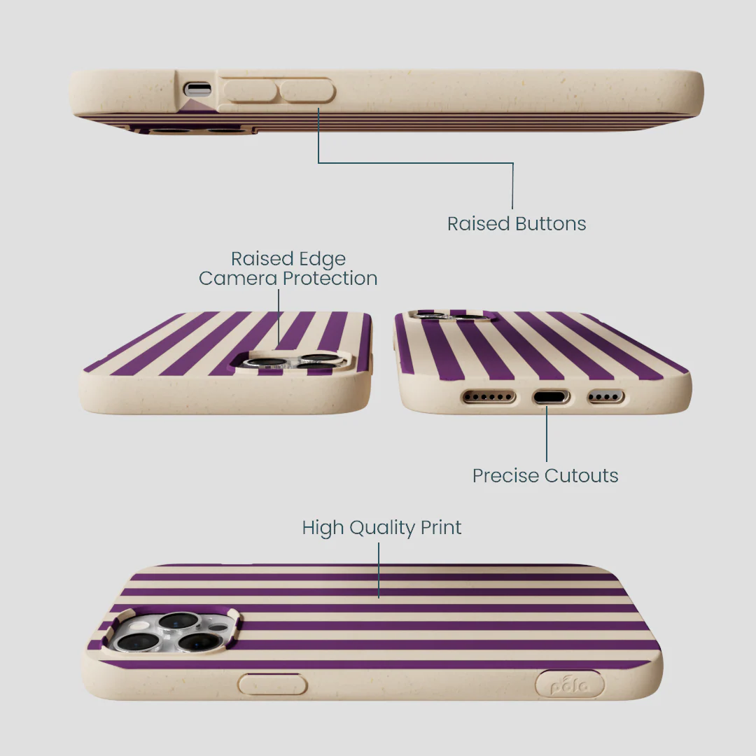 Seashell Plum Stripes iPhone 12 Pro Max Case - Image 3
