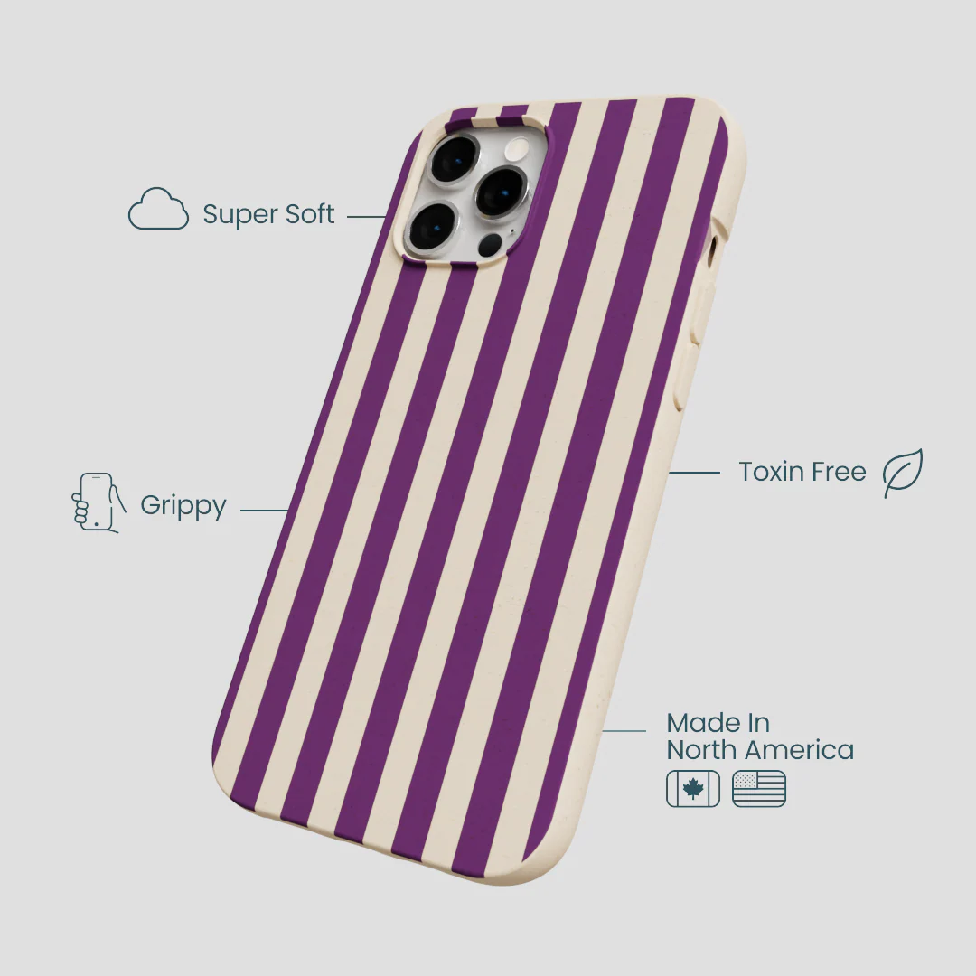 Seashell Plum Stripes iPhone 12 Pro Max Case - Image 4