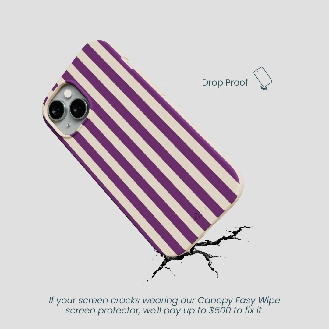 Seashell Plum Stripes iPhone 14 Case - Image 5